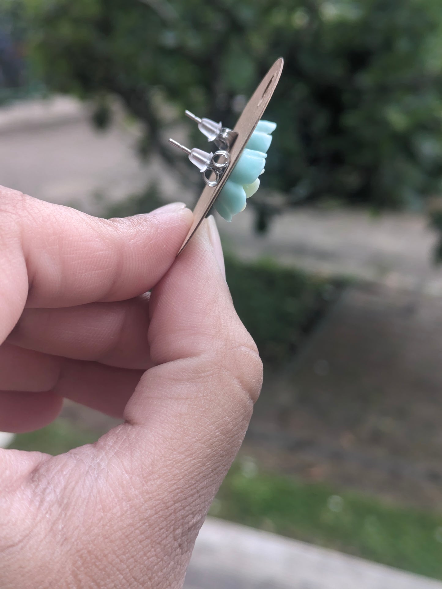 Sky Blue Floral Earrings